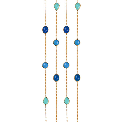 Necklace - Aqua Chalcedony & Lapis Blue Chalcedony
