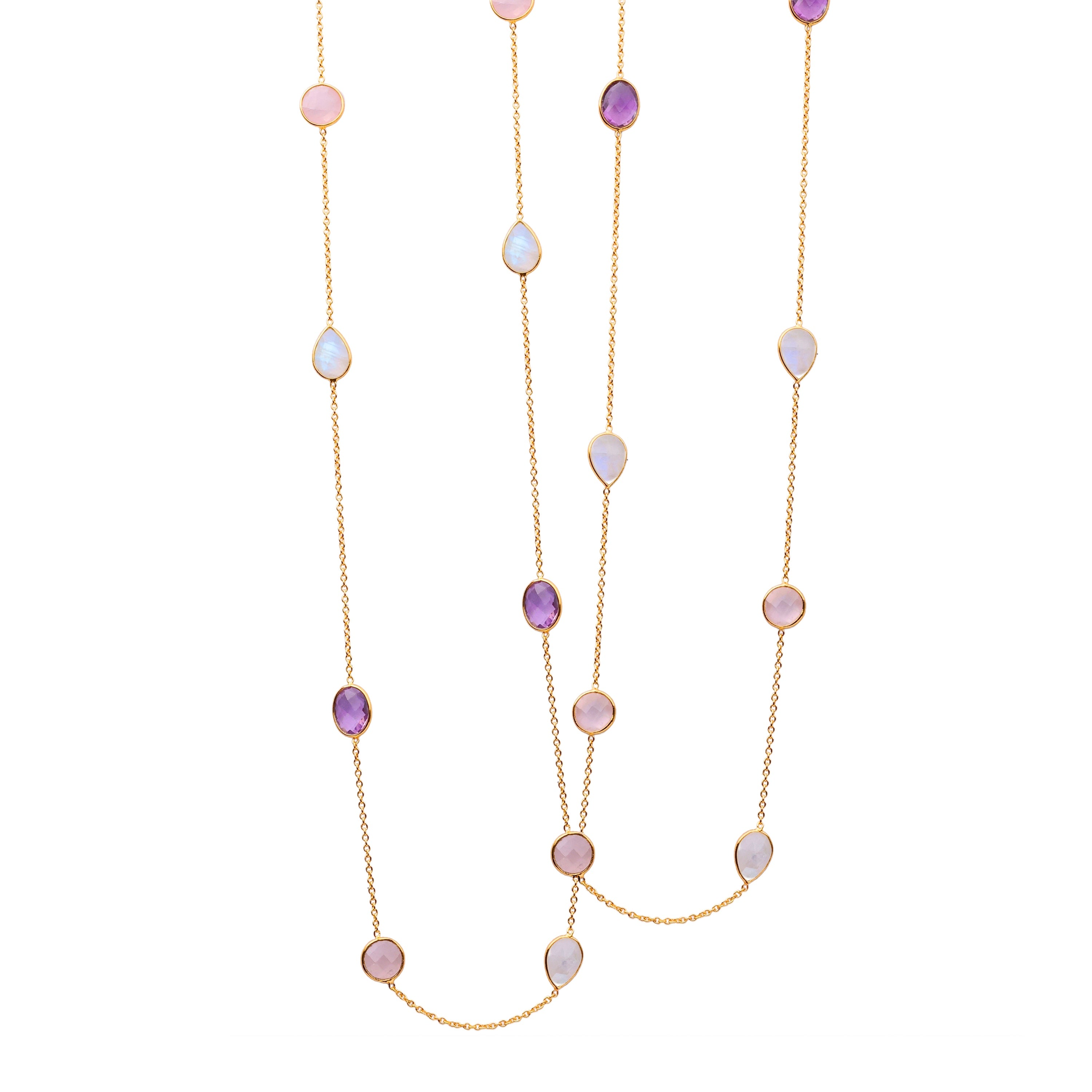 Artistic gemstone necklace designed for statement wear