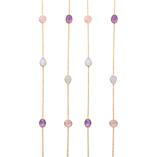 Necklace - Amethyst, Moonstone & Rose Quartz