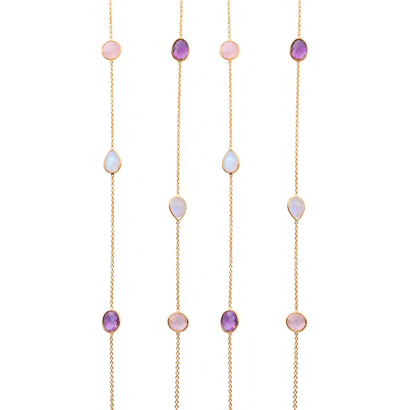 Necklace - Amethyst, Moonstone & Rose Quartz