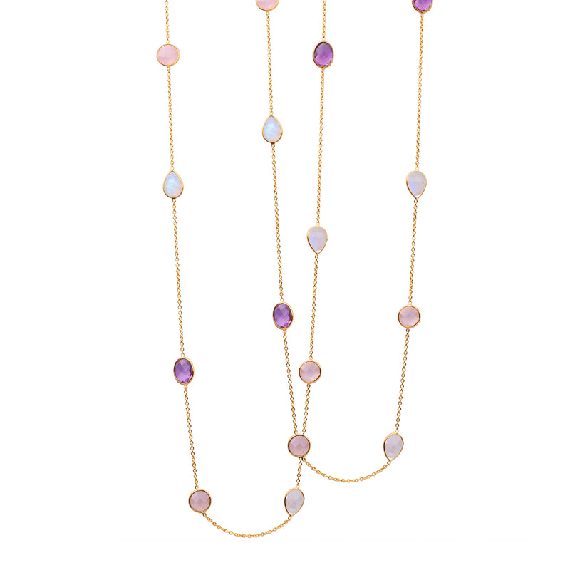 Necklace - Amethyst, Moonstone & Rose Quartz