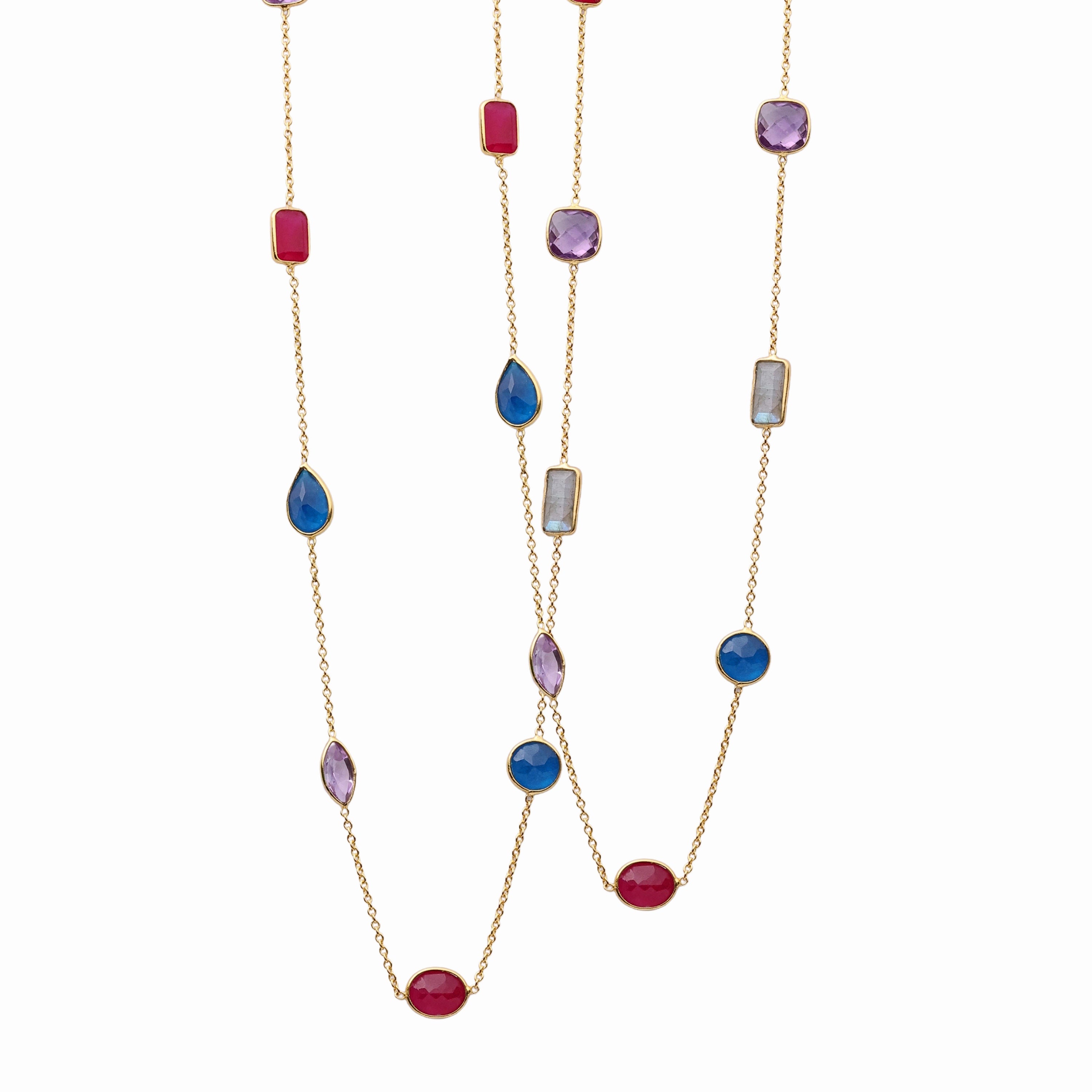 Artistic luxury gemstone necklace for statement styling