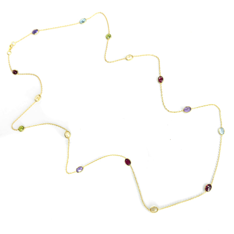 Necklace - Mini Multi Gemstone Station