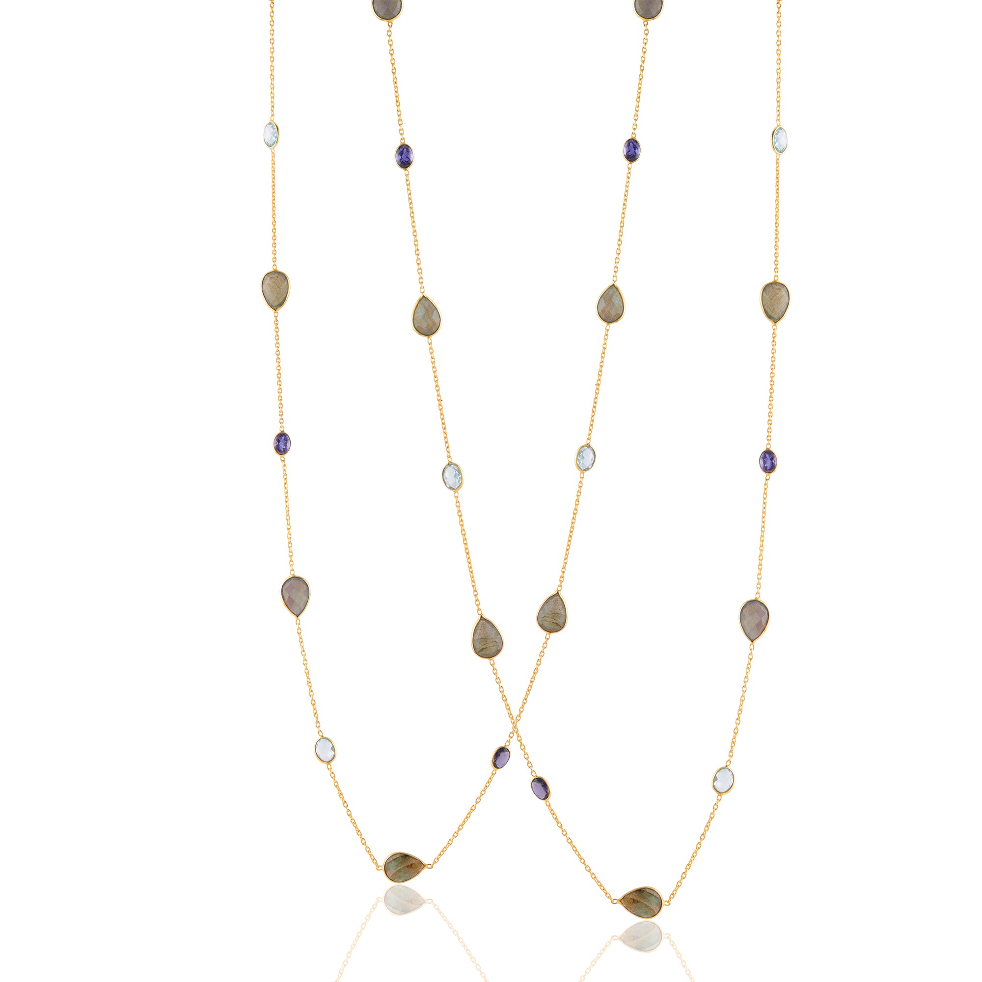 Handcrafted gemstone necklace with bold modern design