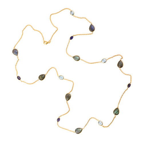 Necklace - Labradorite, Iolite & Blue Topaz