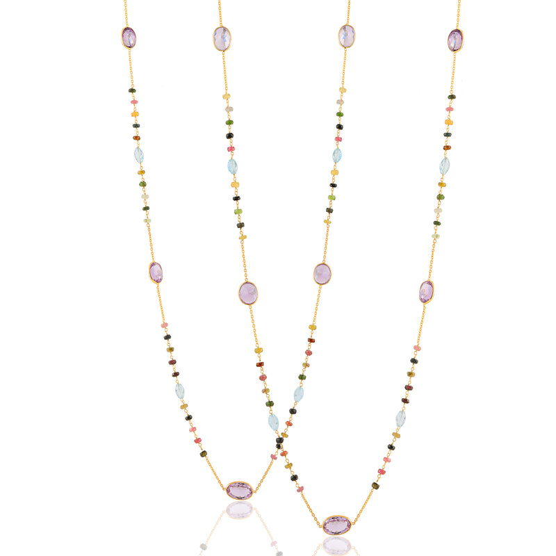 Necklace - Amethyst & Tourmaline