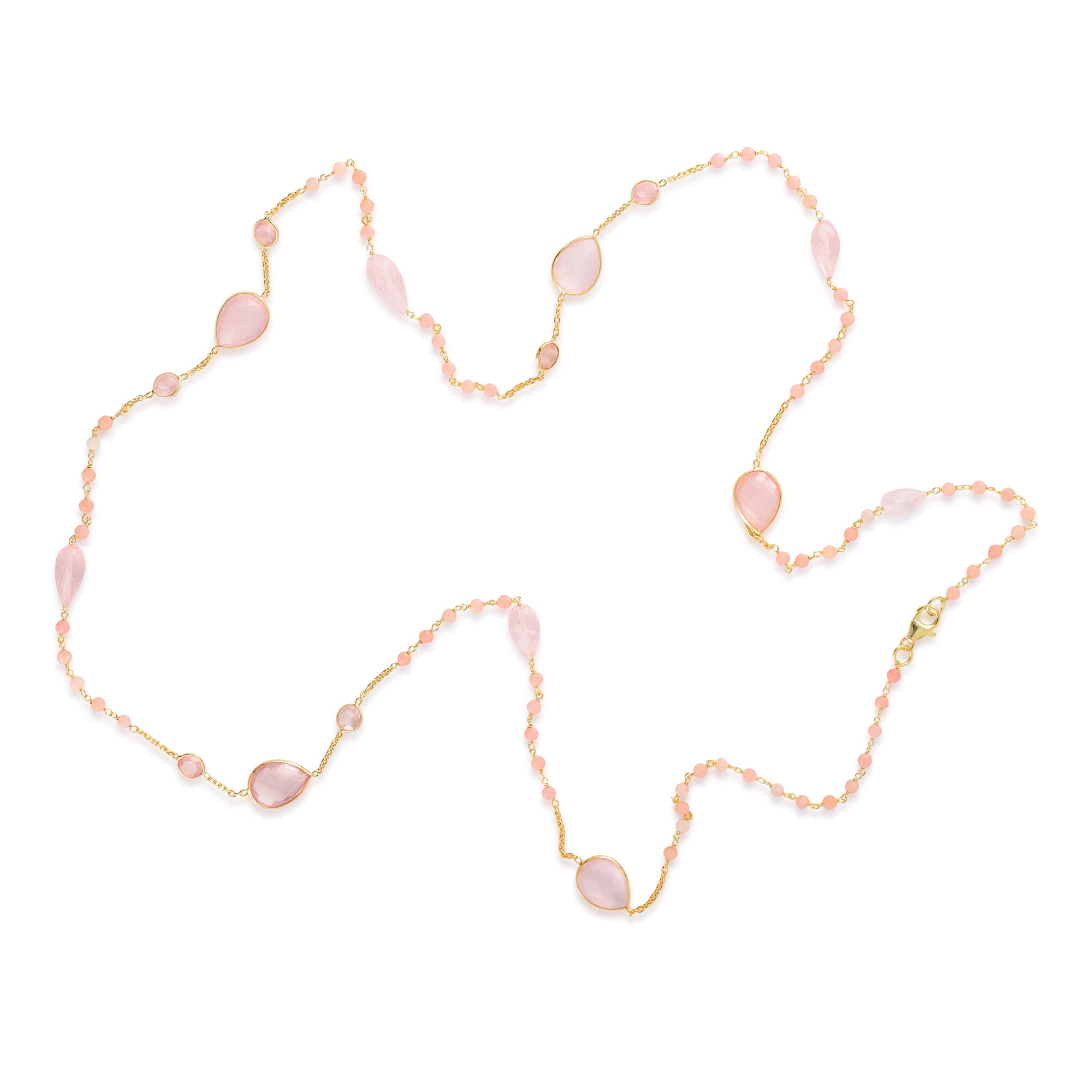 Necklace in Rose Quartz & Opal