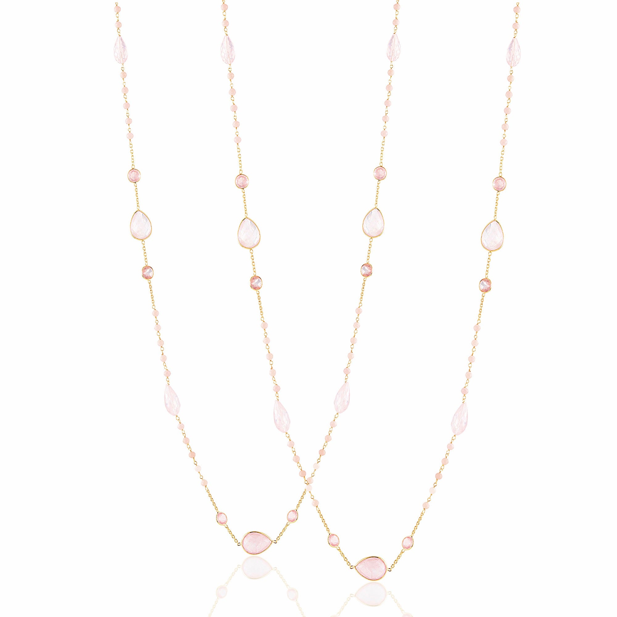 Necklace in Rose Quartz & Opal