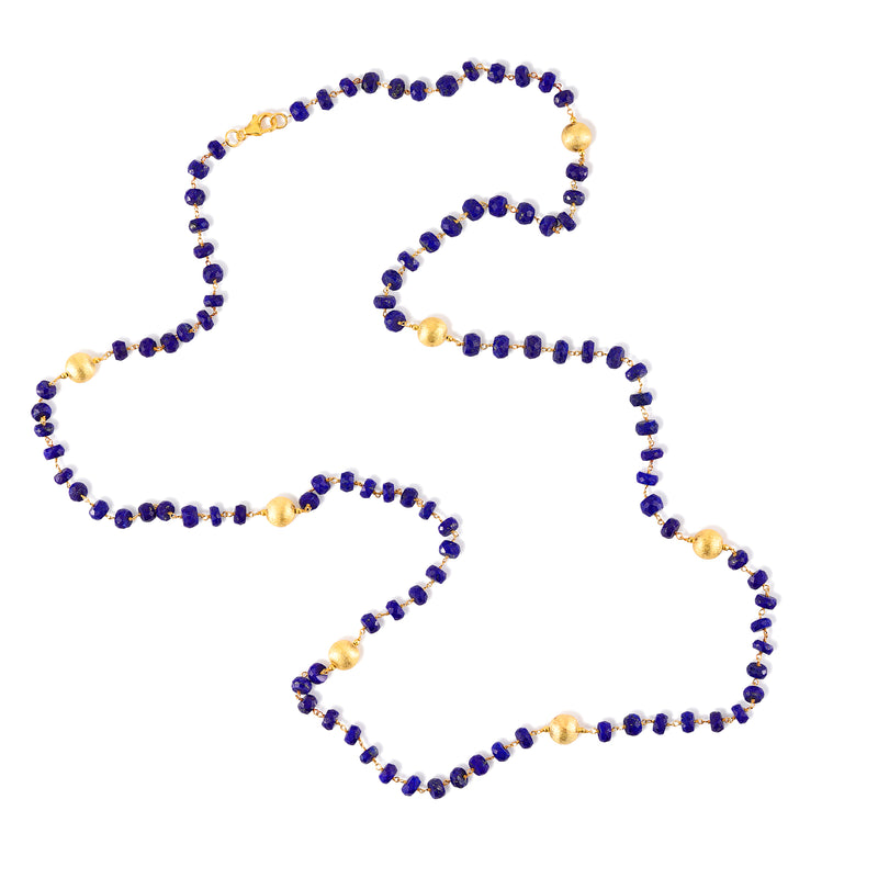 Necklace - Lapis Lazuli & Gold Bead