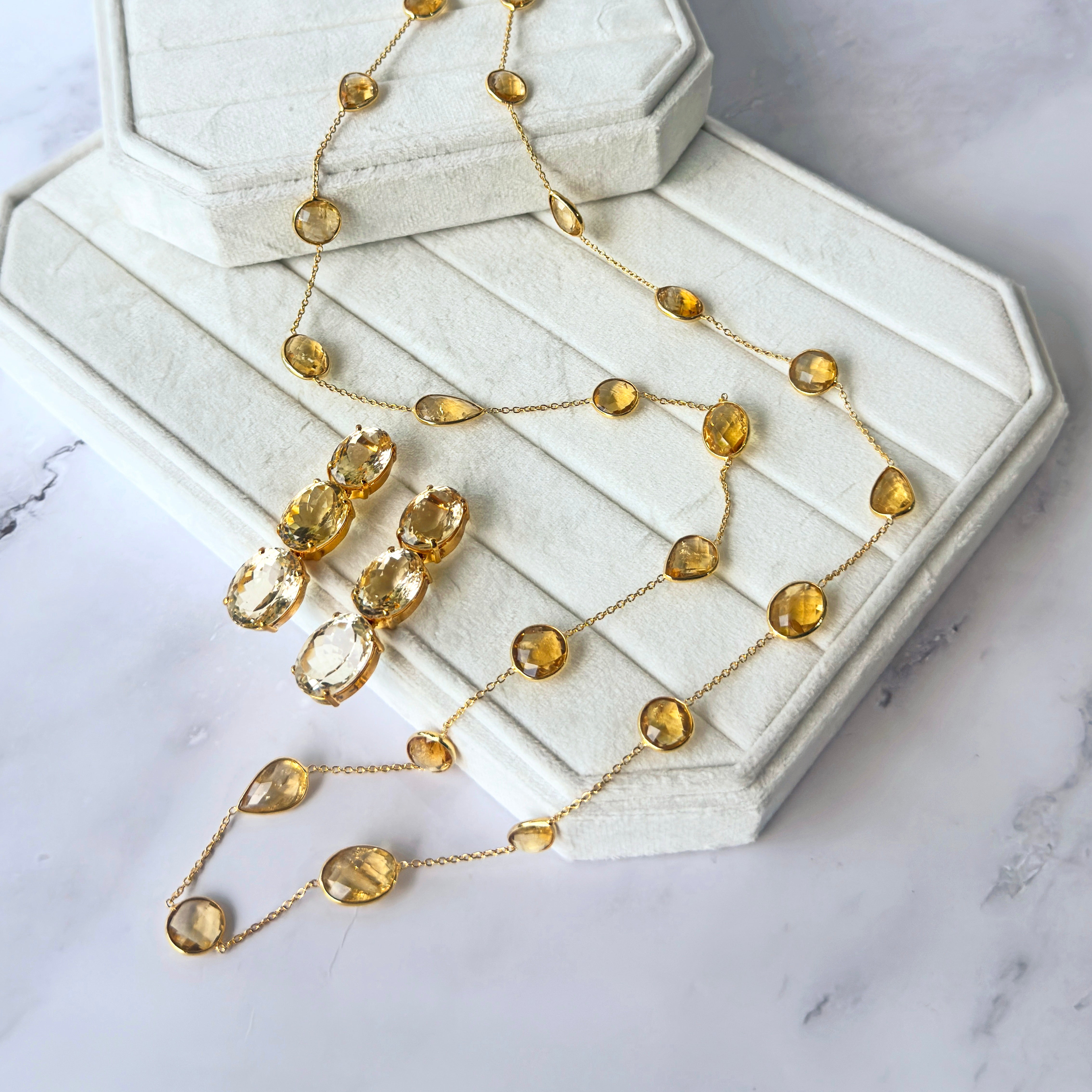 Citrine Station Necklace - Large