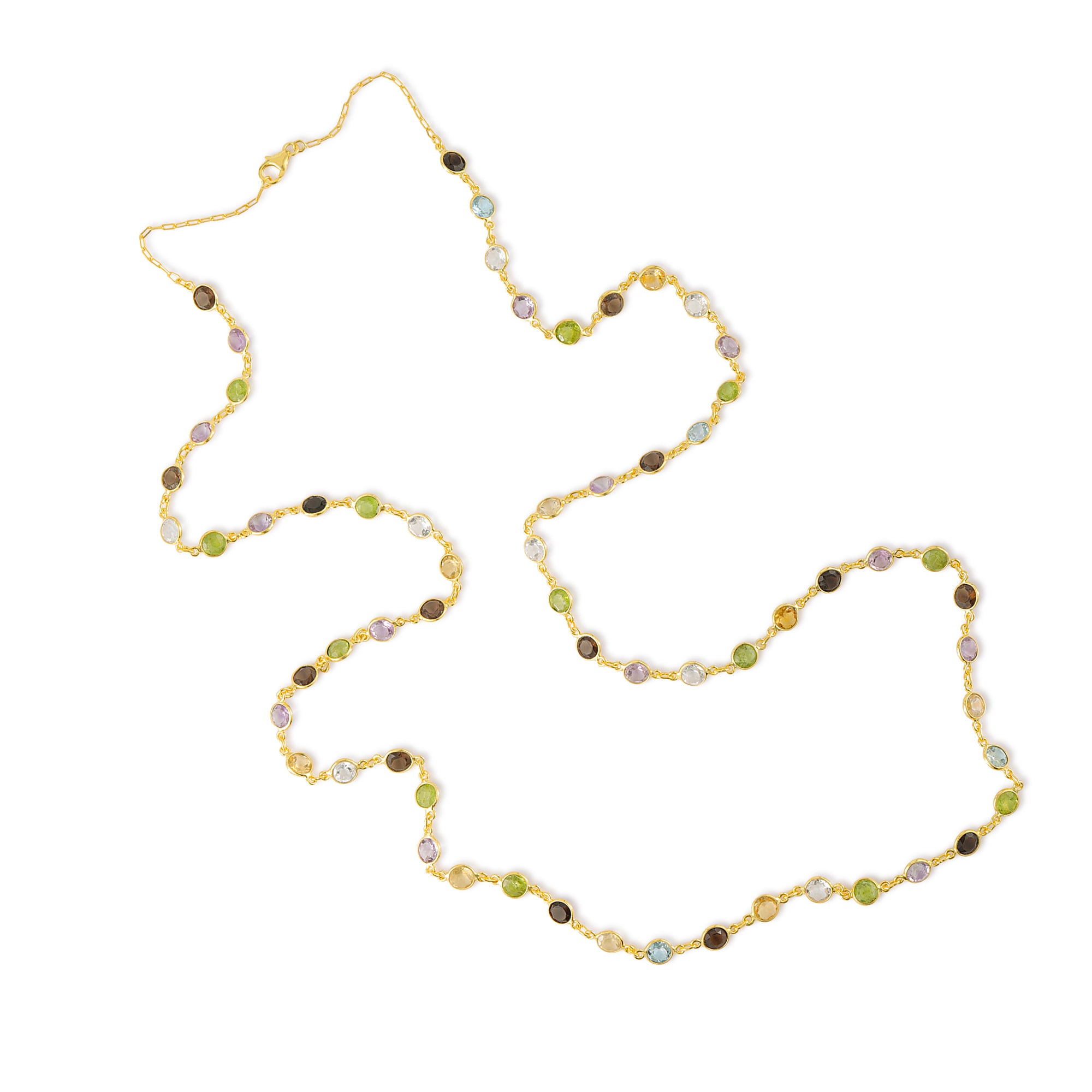 Bezel Set Multi Gemstone Necklace, gold plated, handcrafted gemstone necklace Singapore