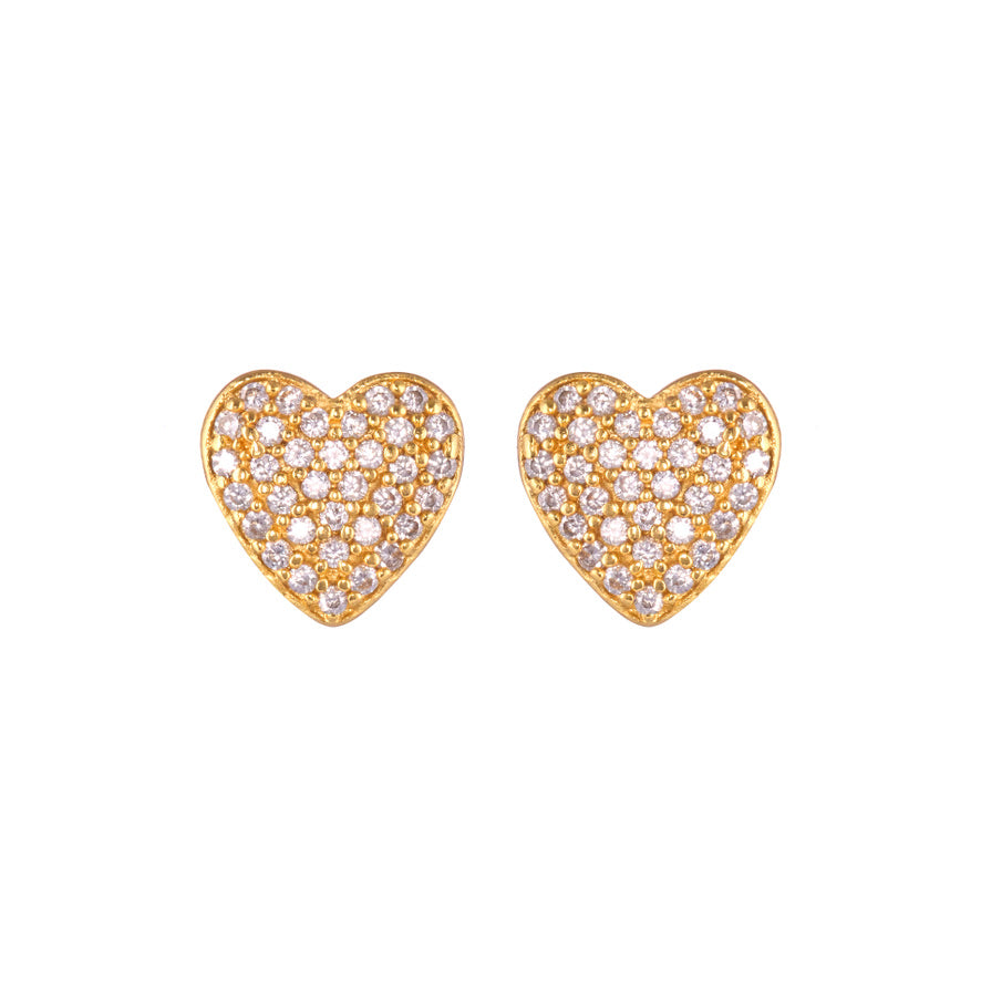 Amore Mio Studs in Zircon, gold plated, handcrafted gemstone earrings Singapore