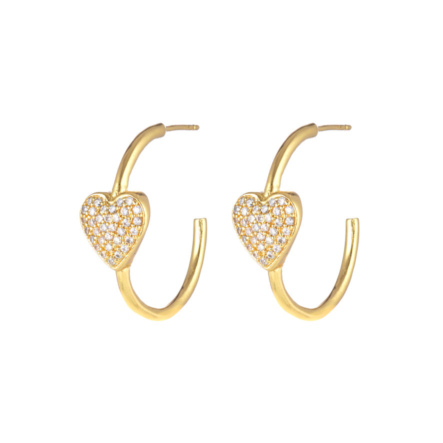 Amore Mio Large Hoop in Zircon, gold plated, handcrafted gemstone earrings Singapore
