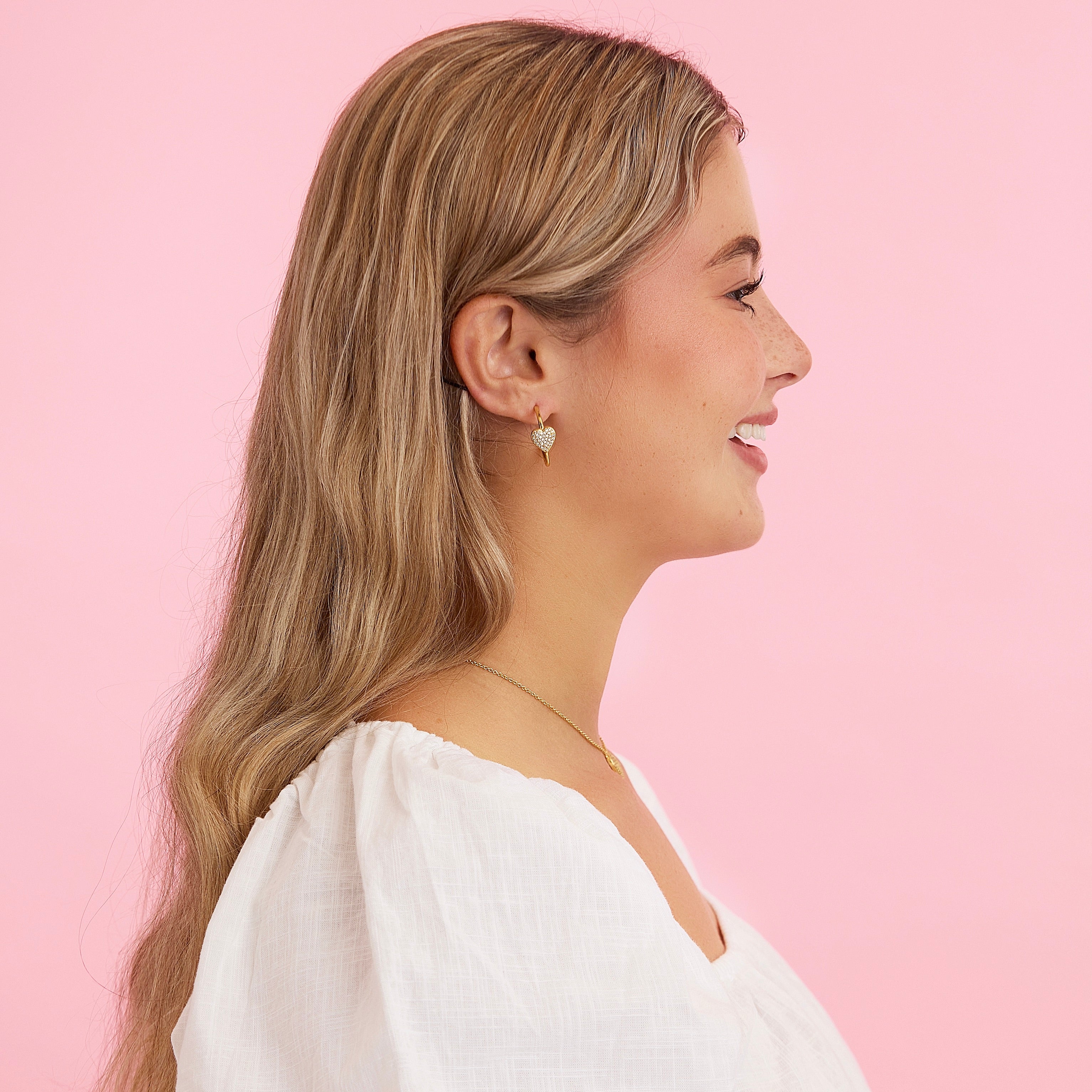 Amore Mio Large Hoop in Zircon, gold plated, handcrafted gemstone earrings Singapore