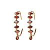 Earrings - Garnet Dangle Hoop