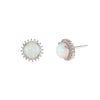 Earrings - Opal & White Topaz Studs