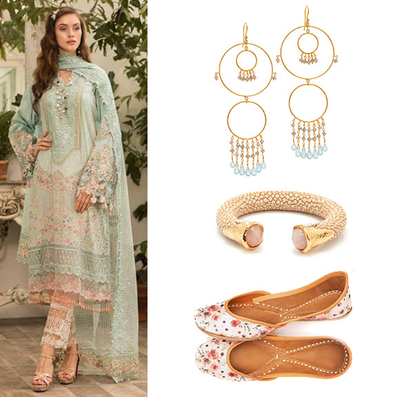 Begum Circles in Blue Topaz and Labradorite in Blue Topaz, gold plated, handcrafted gemstone earrings Singapore