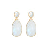 Earrings - Moonstone Double Drops