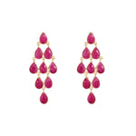 Earrings - Large Raindrop in Ruby