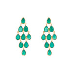 Earrings - Large Raindrop in Green Onyx