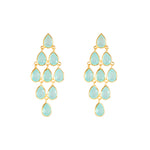 Earrings - Large Raindrop in Aqua Chalcedony