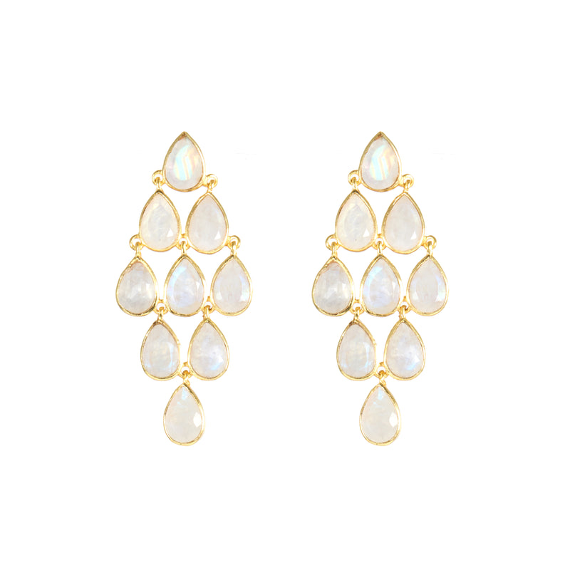 Earrings - Large Raindrop in Moonstone