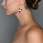 Earrings  - Ruby Red Crystal Quartz Briolette