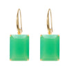 Earrings - Emerald cut Chalcedony drop