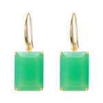 Earrings - Emerald cut Chalcedony drop