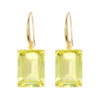 Earrings - Emerald cut Lemon Quartz drop