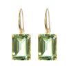 Earrings - Emerald cut Prasiolite drop