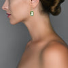 Earrings - Emerald cut Prasiolite drop