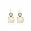Earrings - Moonstone & Blue Topaz Drops