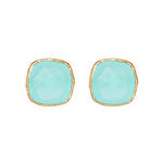 Earrings - Cushion Cut Chalcedony Studs