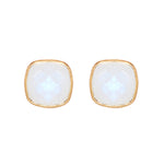 Earrings - Cushion Cut Moonstone Studs