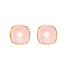 Earrings - Cushion Cut Rose Quartz Studs