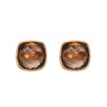 Earrings - Cushion Cut Smoky Quartz Studs