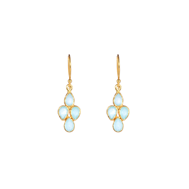 Earrings - Little Raindrop in Aqua Chalcedony