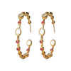 Earrings - Moonstone & Ruby Hoops