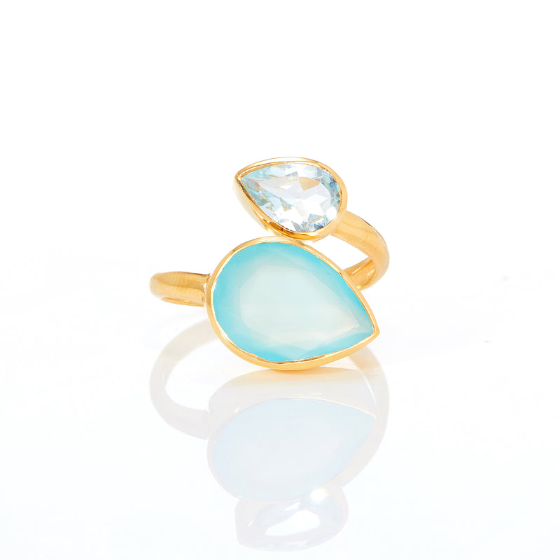 Ring - Aqua Chalcedony & Blue Topaz