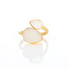 Ring - White Agate Druzy & Moonstone