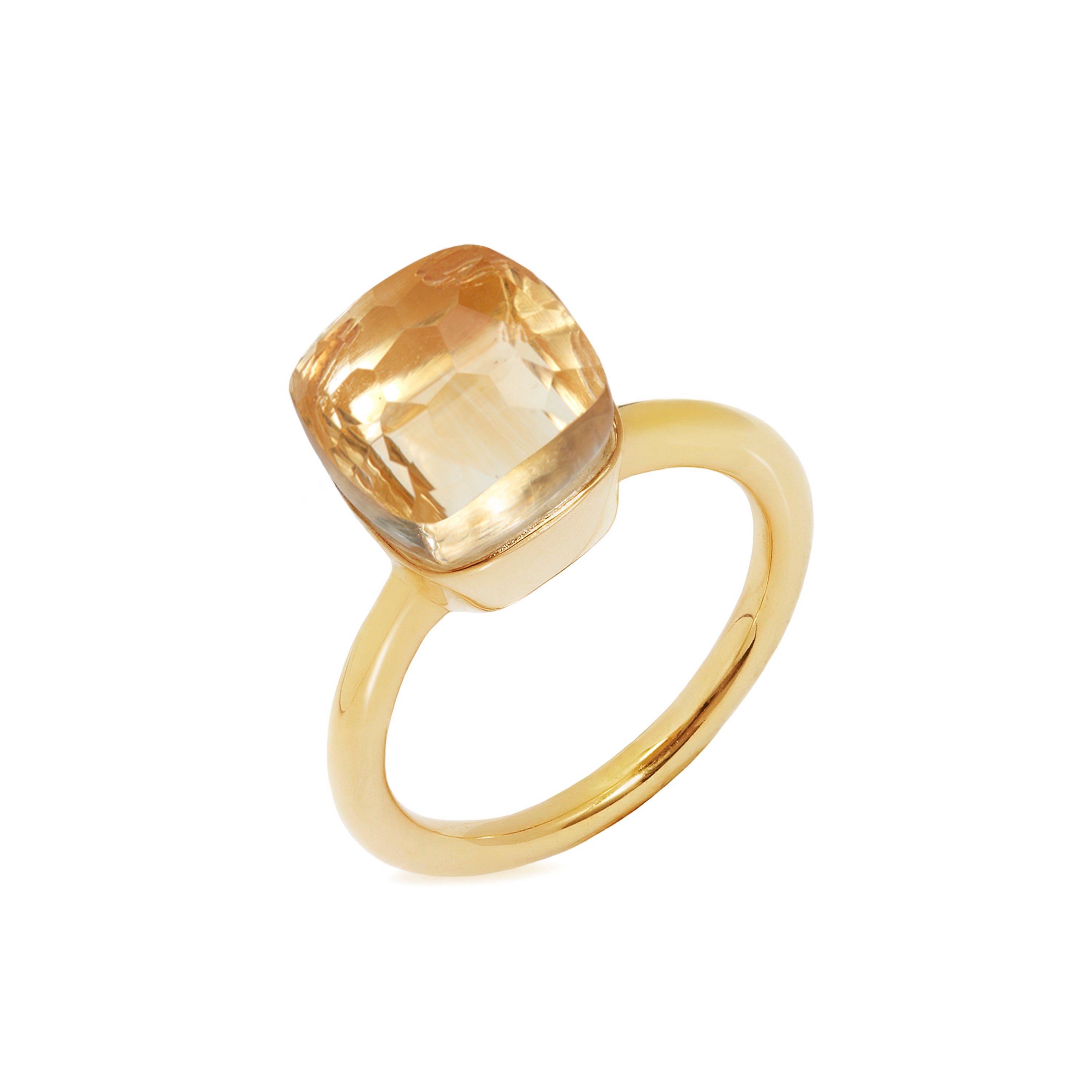 Naked Ring in Citrine in Citrine, gold plated, handcrafted gemstone rings Singapore