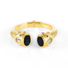 Cuff - Constantinople - Black Onyx and Blue Topaz