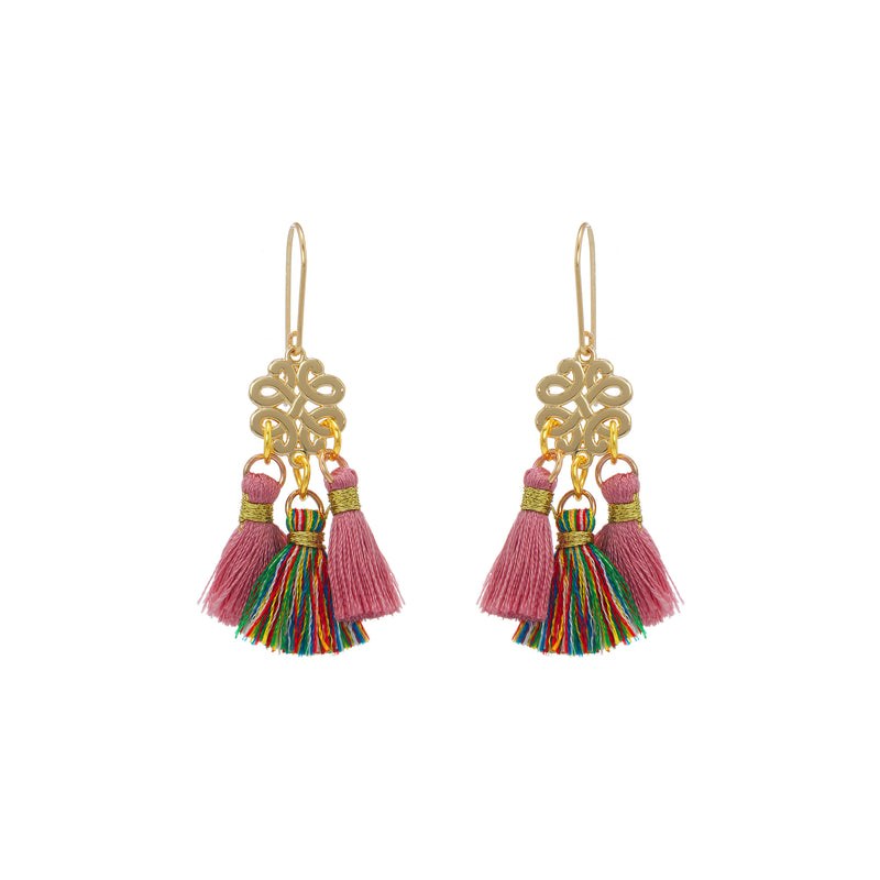 Earrings - Mini Tassel - Dusty Rose