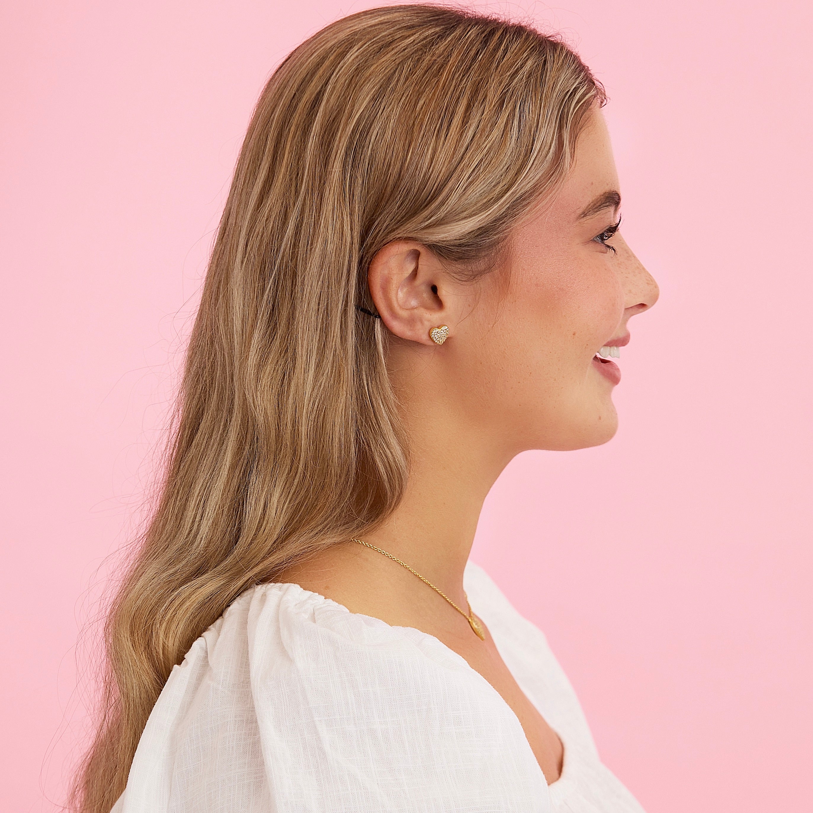 Amore Mio Studs in Zircon, gold plated, handcrafted gemstone earrings Singapore