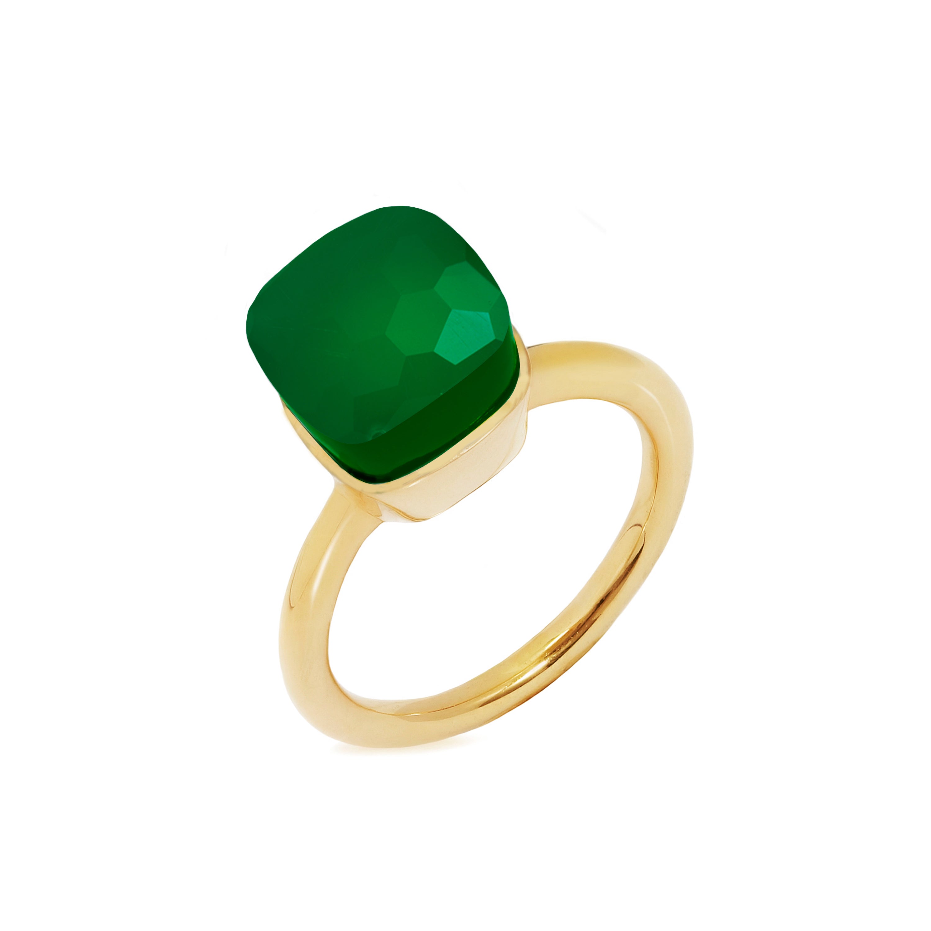 Naked Ring in Green Onyx in Green Onyx, gold plated, handcrafted gemstone rings Singapore