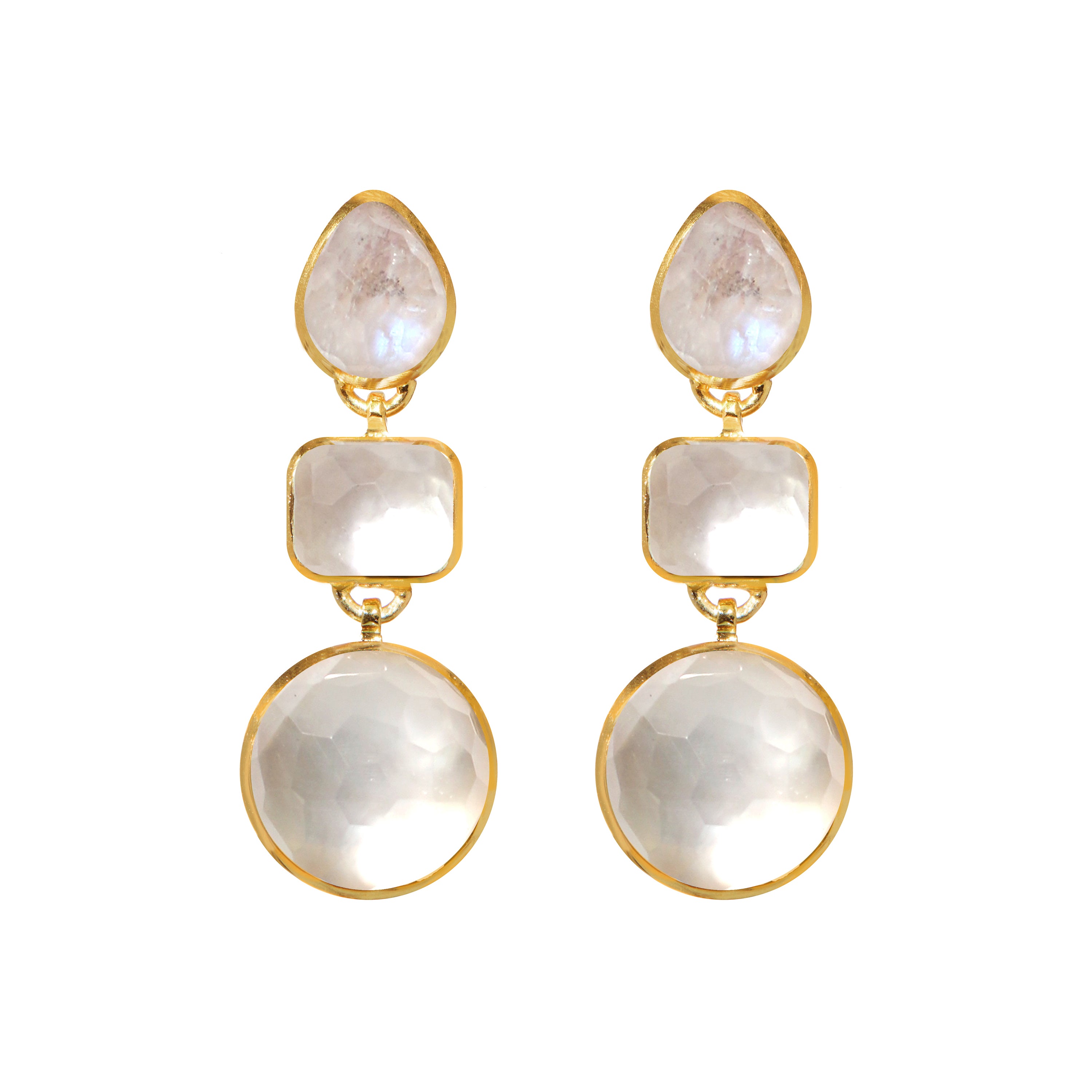 Gumdrop Trio Earrings in Nacre