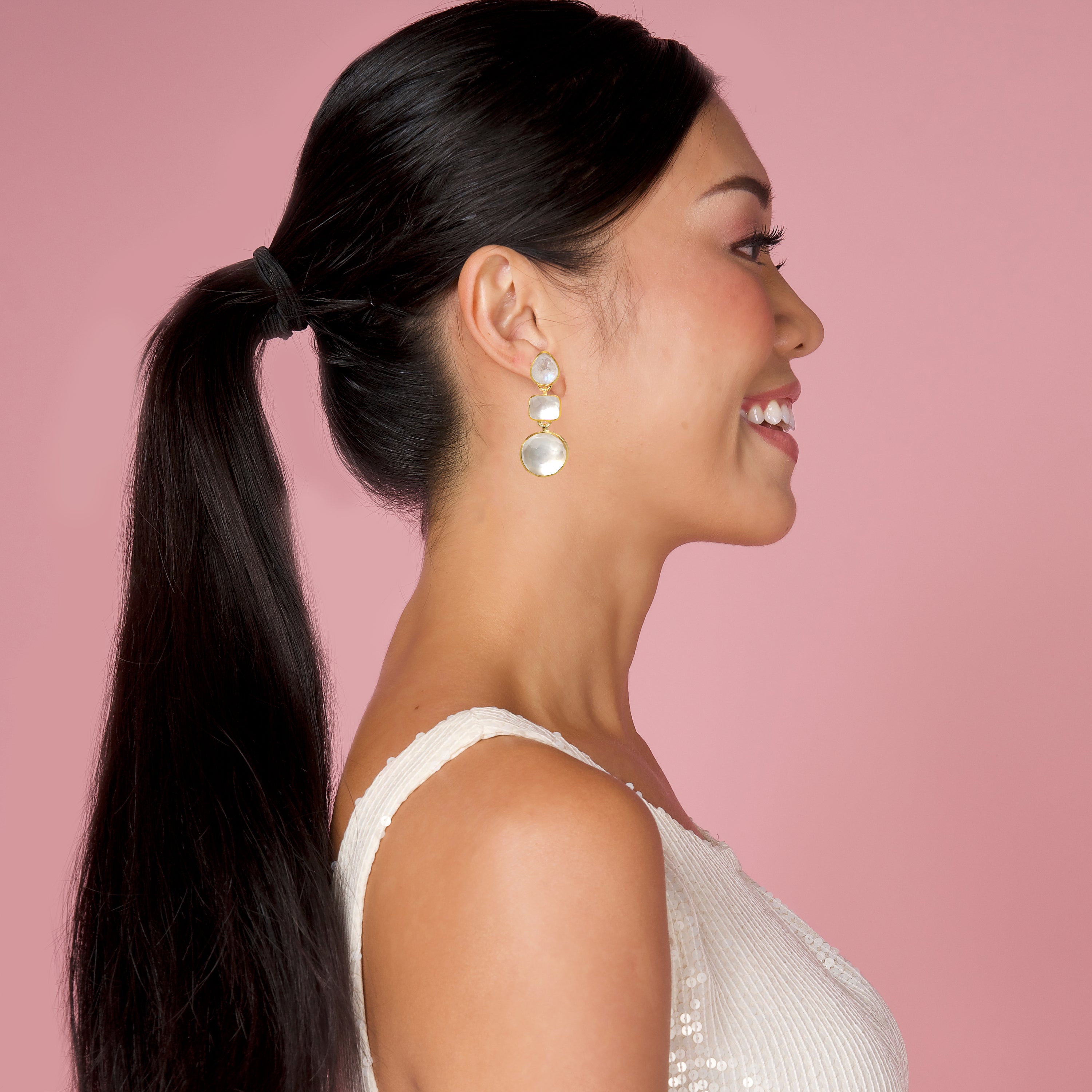 Gumdrop Trio Earrings in Nacre