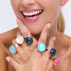 RIng - Gumdrop Turquoise Adjustable Ring