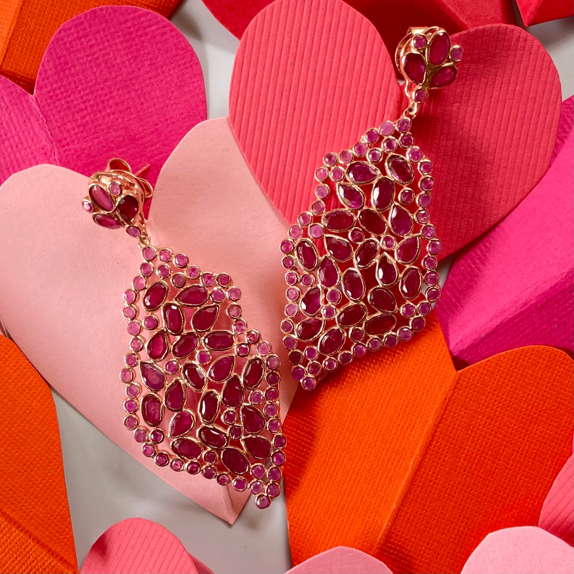 Free Form Ruby Earrings